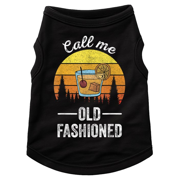 Retro Vintage Call Me Old Fashioned Whiskey Wisconsin Funny Doggie Tank