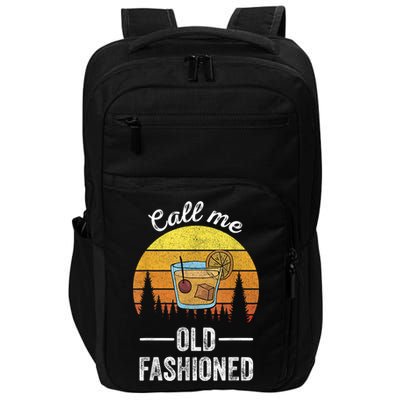 Retro Vintage Call Me Old Fashioned Whiskey Wisconsin Funny Impact Tech Backpack