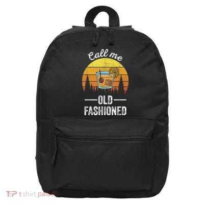 Retro Vintage Call Me Old Fashioned Whiskey Wisconsin Funny 16 in Basic Backpack