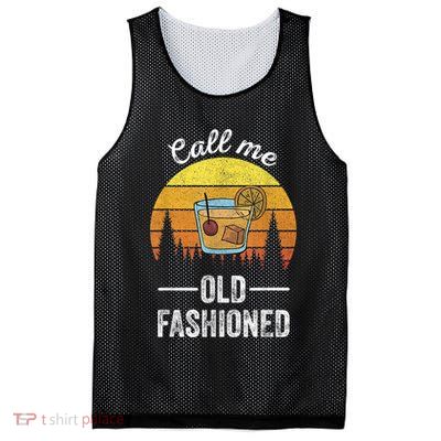Retro Vintage Call Me Old Fashioned Whiskey Wisconsin Funny Mesh Reversible Basketball Jersey Tank