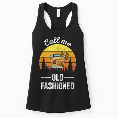 Retro Vintage Call Me Old Fashioned Whiskey Wisconsin Funny Womens Tank Top