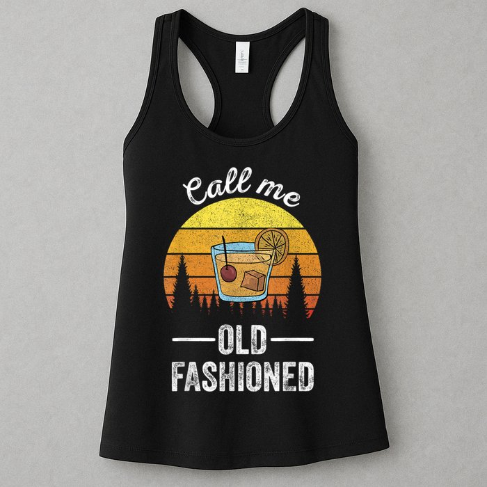Retro Vintage Call Me Old Fashioned Whiskey Wisconsin Funny Womens Tank Top