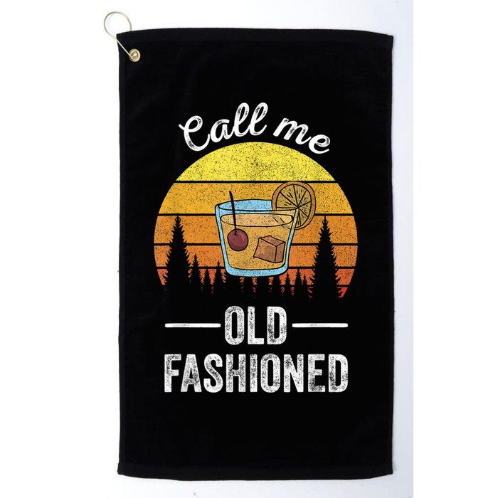 Retro Vintage Call Me Old Fashioned Whiskey Wisconsin Funny Golf Towel