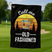 Retro Vintage Call Me Old Fashioned Whiskey Wisconsin Funny Golf Towel