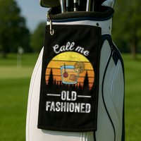 Retro Vintage Call Me Old Fashioned Whiskey Wisconsin Funny Golf Towel