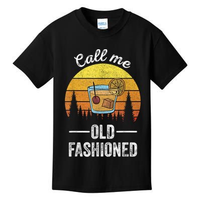 Retro Vintage Call Me Old Fashioned Whiskey Wisconsin Funny Kids T-Shirt