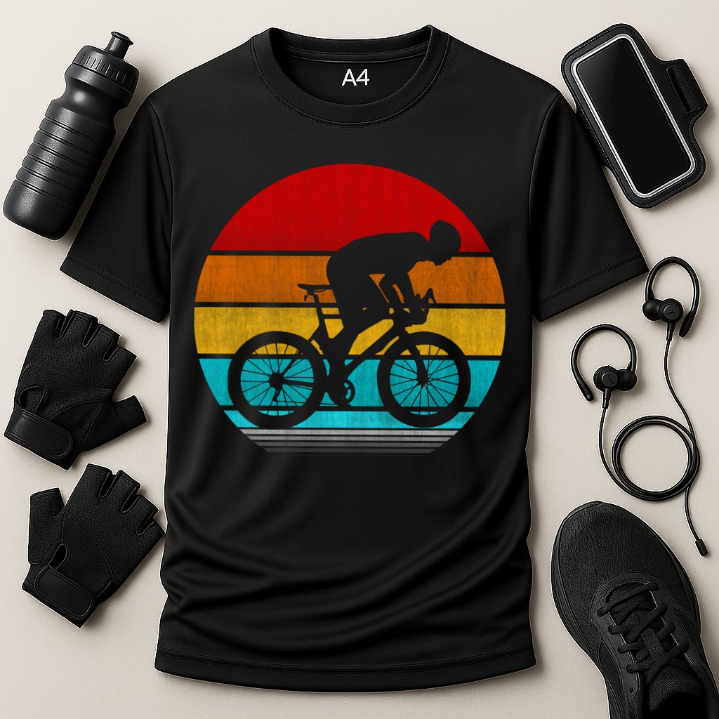 Retro Vintage Cycling Cooling Performance Crew T-Shirt