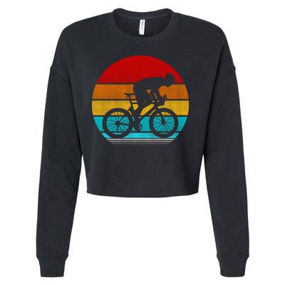 Retro Vintage Cycling Cropped Pullover Crew