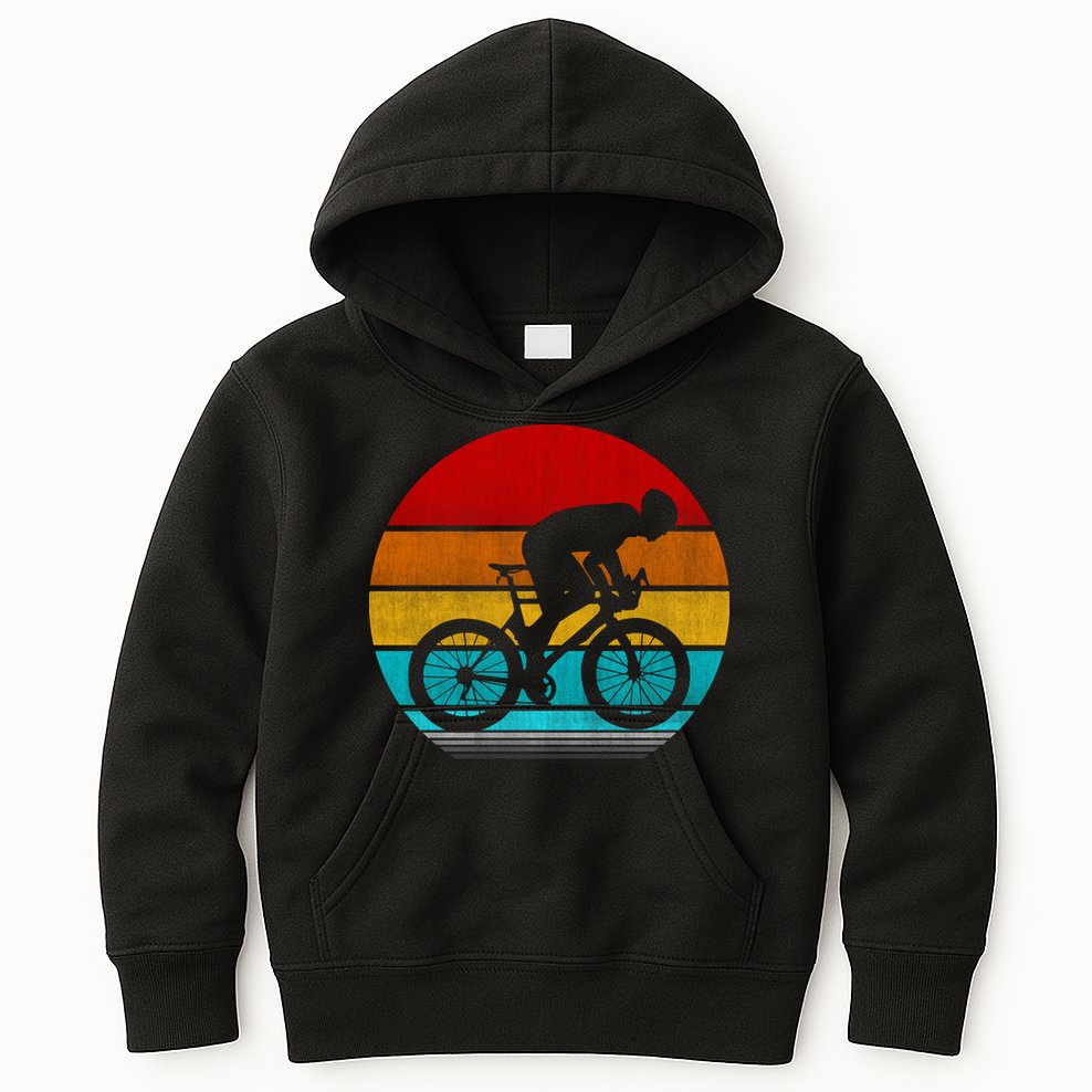 Retro Vintage Cycling Kids Hoodie