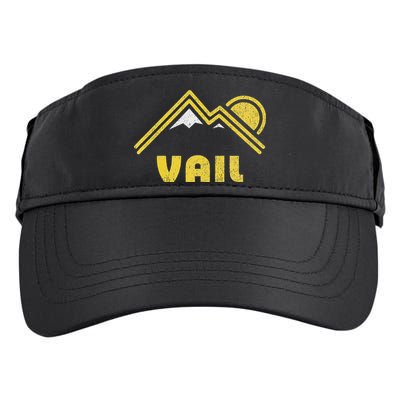 Retro Vail Colorado Co Vintage Mountains Adult Drive Performance Visor