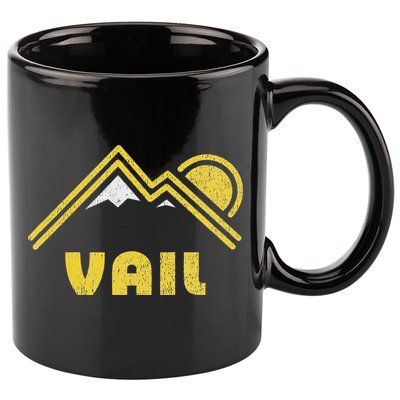 Retro Vail Colorado Co Vintage Mountains 11oz C Handle Ceramic Mug