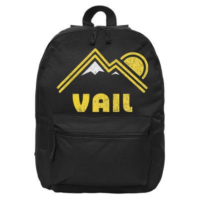 Retro Vail Colorado Co Vintage Mountains 16 in Basic Backpack