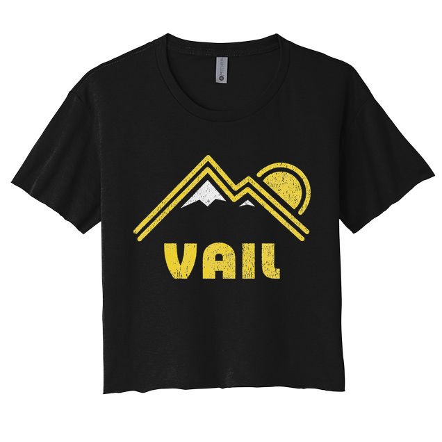 Retro Vail Colorado Co Vintage Mountains Crop Top