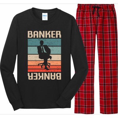 Retro Vintage Classic Banker Banking Funny Gift Long Sleeve Pajama Set