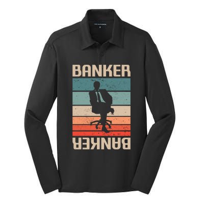 Retro Vintage Classic Banker Banking Funny Gift Silk Touch Performance Long Sleeve Polo