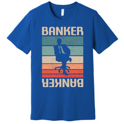 Retro Vintage Classic Banker Banking Funny Gift Premium T-Shirt