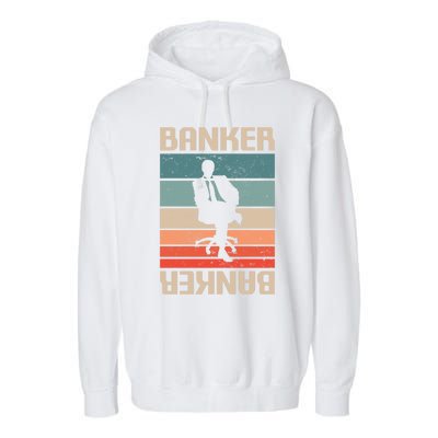 Retro Vintage Classic Banker Banking Funny Gift Garment-Dyed Fleece Hoodie