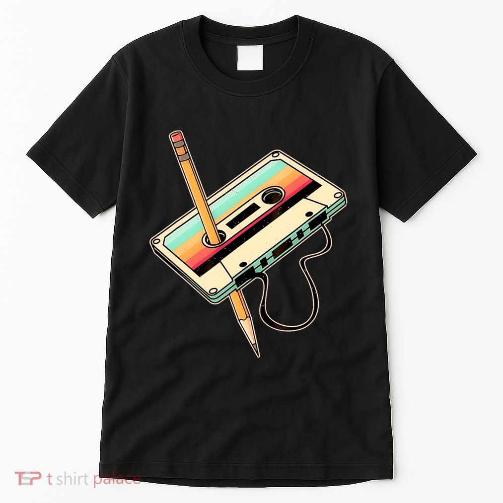 Retro Vintage Cassette Tape Pencil 70s 80s 90s Music Mixtape Tall T-Shirt