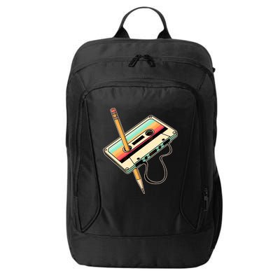 Retro Vintage Cassette Tape Pencil 70s 80s 90s Music Mixtape City Backpack