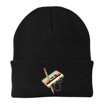 Retro Vintage Cassette Tape Pencil 70s 80s 90s Music Mixtape Beanie