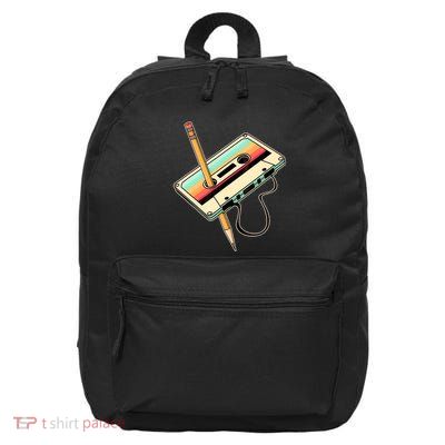 Retro Vintage Cassette Tape Pencil 70s 80s 90s Music Mixtape 16 in Basic Backpack