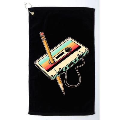 Retro Vintage Cassette Tape Pencil 70s 80s 90s Music Mixtape Golf Towel