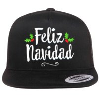 Retro Vintage Christmas Feliz Navidad Mexican Spanish Xmas Gift Flat Bill Trucker Hat