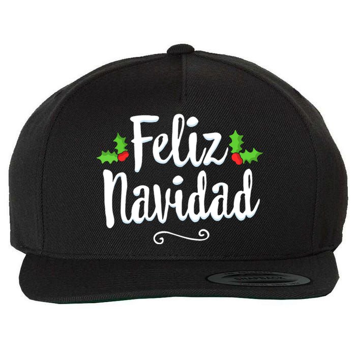 Retro Vintage Christmas Feliz Navidad Mexican Spanish Xmas Gift Wool Snapback Cap