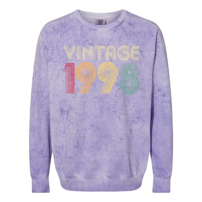 Retro Vintage Classic 1998 Birthday Gift Colorblast Crewneck Sweatshirt