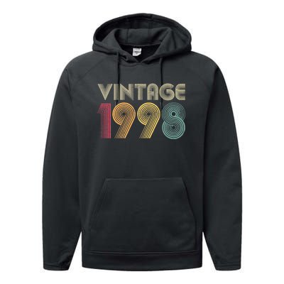 Retro Vintage Classic 1998 Birthday Gift Performance Fleece Hoodie