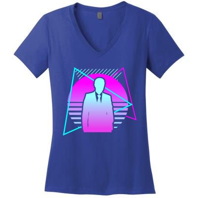 Retro Vintage Classic Banker Banking Gift Women's V-Neck T-Shirt