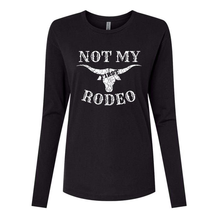 Retro Vintage Country Music Not My First Rodeo Womens Cotton Relaxed Long Sleeve T-Shirt