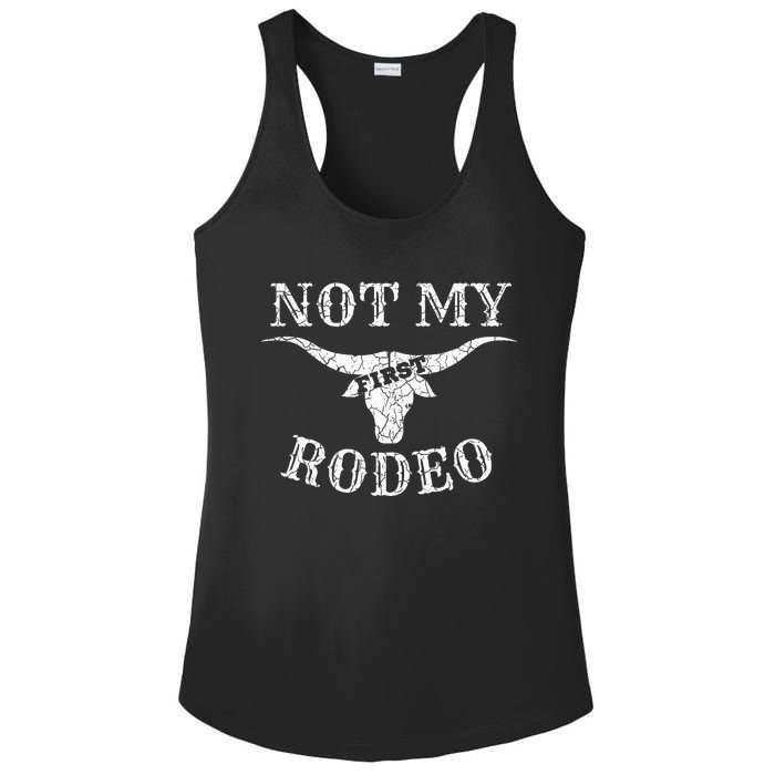 Retro Vintage Country Music Not My First Rodeo Ladies PosiCharge Competitor Racerback Tank