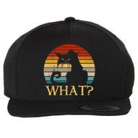 Retro Vintage Cat What? Funny Black Cat, Murderous Cat Wool Snapback Cap