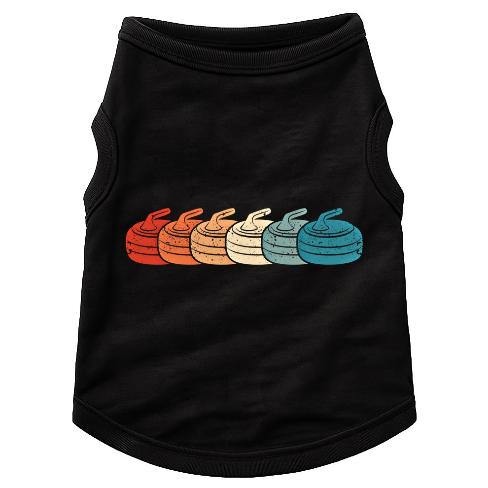 Retro Vintage Curling Player Curler Winter Ice Sports Stones Gift Doggie Tank