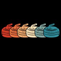 Retro Vintage Curling Player Curler Winter Ice Sports Stones Gift Bucket Hat