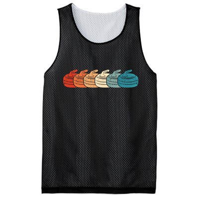Retro Vintage Curling Player Curler Winter Ice Sports Stones Gift Mesh Reversible Basketball Jersey Tank