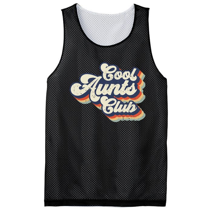 Retro Vintage Cool Aunts Club Groovy Aunt Mothers Day Mesh Reversible Basketball Jersey Tank