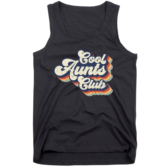 Retro Vintage Cool Aunts Club Groovy Aunt Mothers Day Tank Top