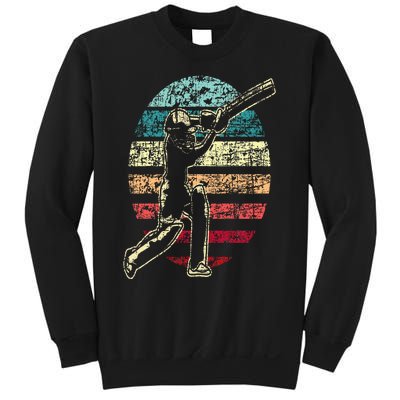 Retro Vintage Cricket Game Cricketer Cricketing Batting Sweatshirt