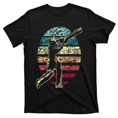 Retro Vintage Cricket Game Cricketer Cricketing Batting T-Shirt