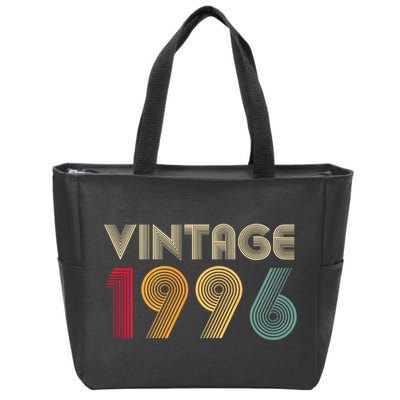 Retro Vintage Classic 1996 28th Birthday Gift 28 Years Old Zip Tote Bag