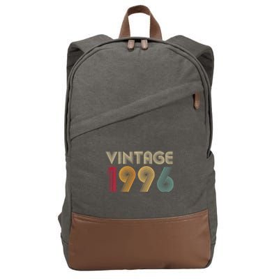 Retro Vintage Classic 1996 28th Birthday Gift 28 Years Old Cotton Canvas Backpack