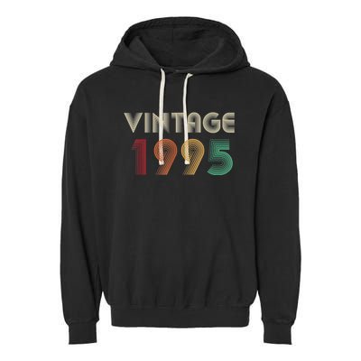 Retro Vintage Classic 1995 29th Birthday Gift 29 Years Old Garment-Dyed Fleece Hoodie