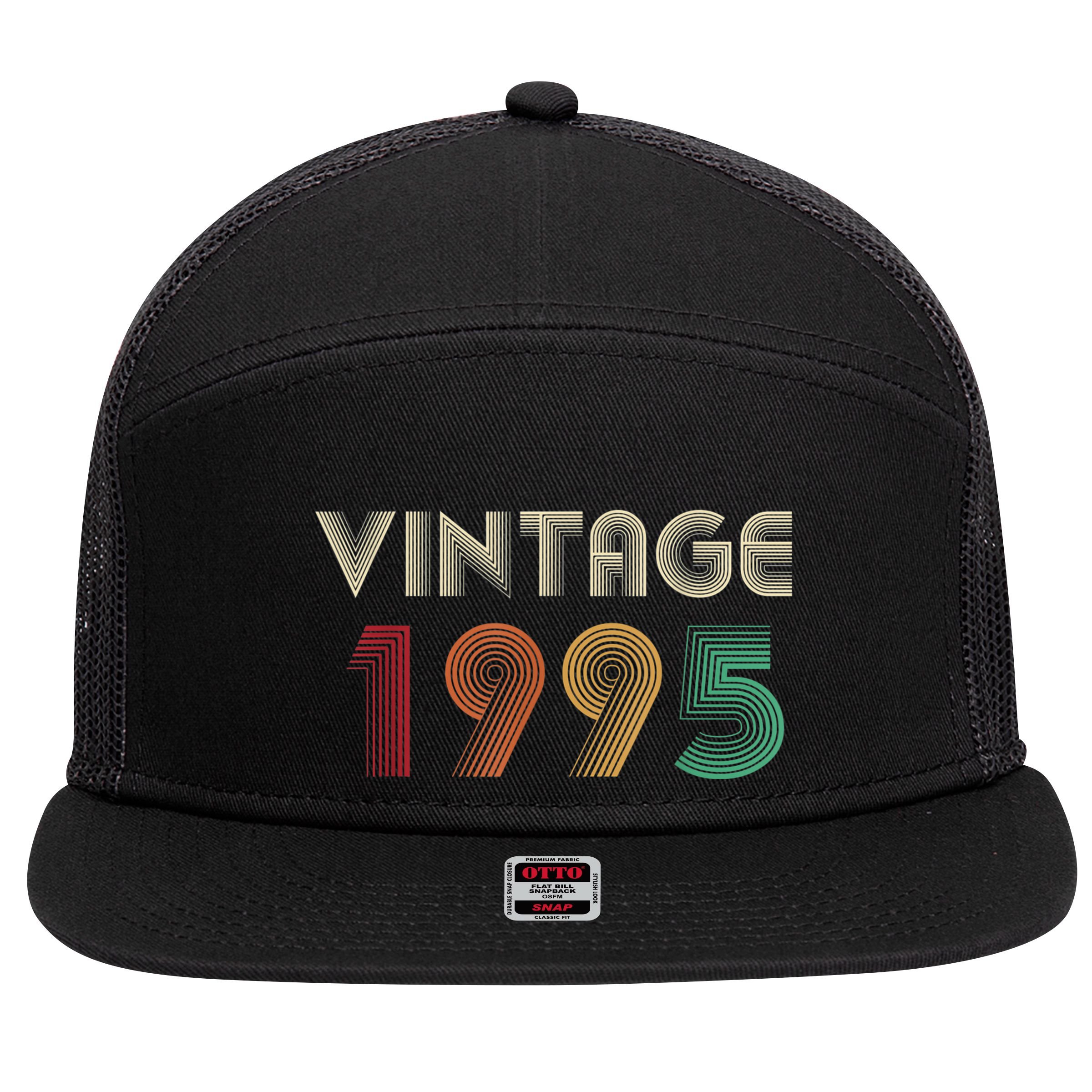 Retro Vintage Classic 1995 29th Birthday Gift 29 Years Old 7 Panel Mesh Trucker Snapback Hat