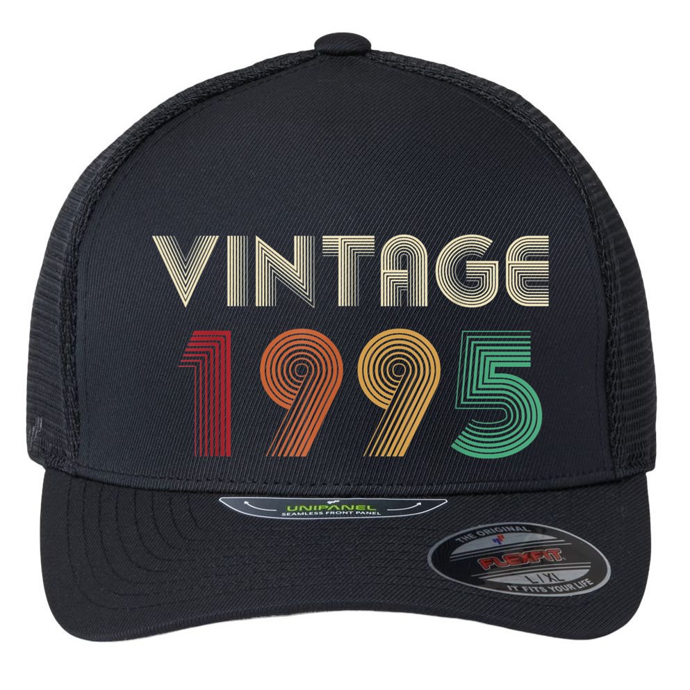 Retro Vintage Classic 1995 29th Birthday Gift 29 Years Old Flexfit Unipanel Trucker Cap