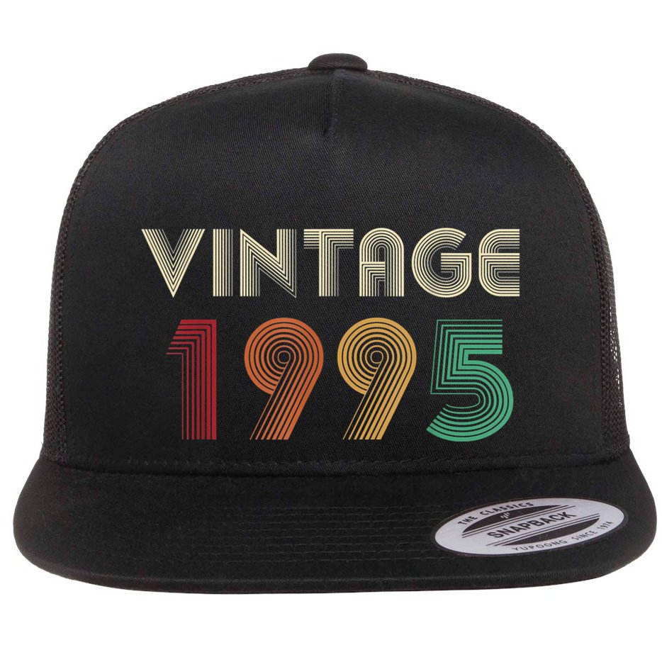 Retro Vintage Classic 1995 29th Birthday Gift 29 Years Old Flat Bill Trucker Hat