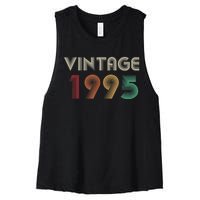 Retro Vintage Classic 1995 29th Birthday Gift 29 Years Old Women's Racerback Cropped Tank