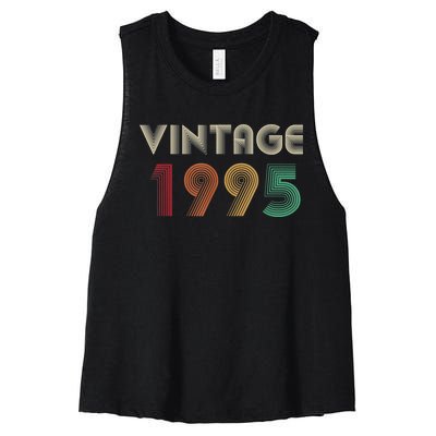 Retro Vintage Classic 1995 29th Birthday Gift 29 Years Old Women's Racerback Cropped Tank