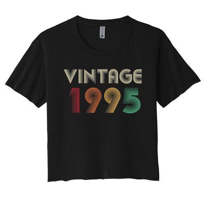 Retro Vintage Classic 1995 29th Birthday Gift 29 Years Old Women's Crop Top Tee